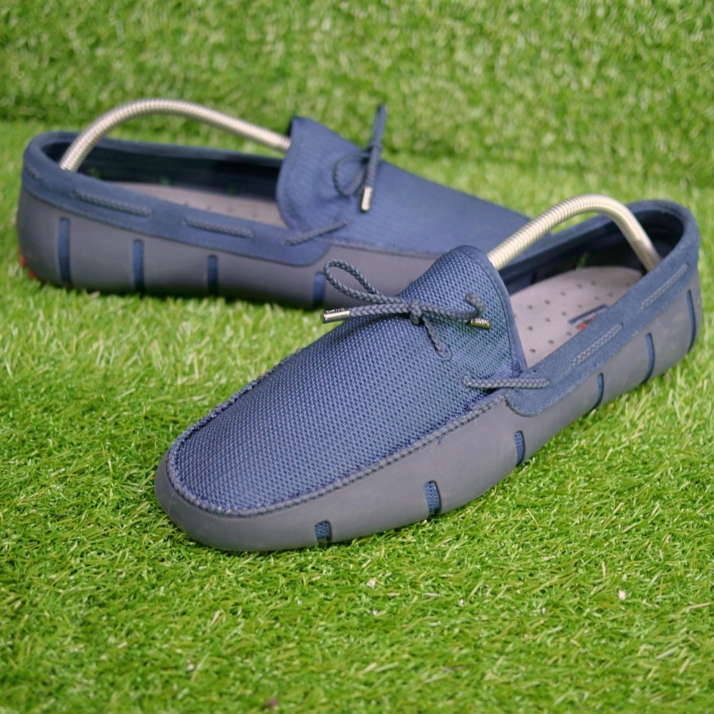 SWIMS Braided Lace Loafer Navy Blue Mesh Rubber - Men Size 11